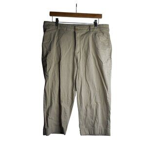 Khaki Beige Sz 16  cotton Spandex blend Capri Pants St John's Bay